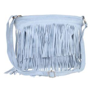 Suede Fringe Shoulder Bag Crossbody Slouch Serenity o_o